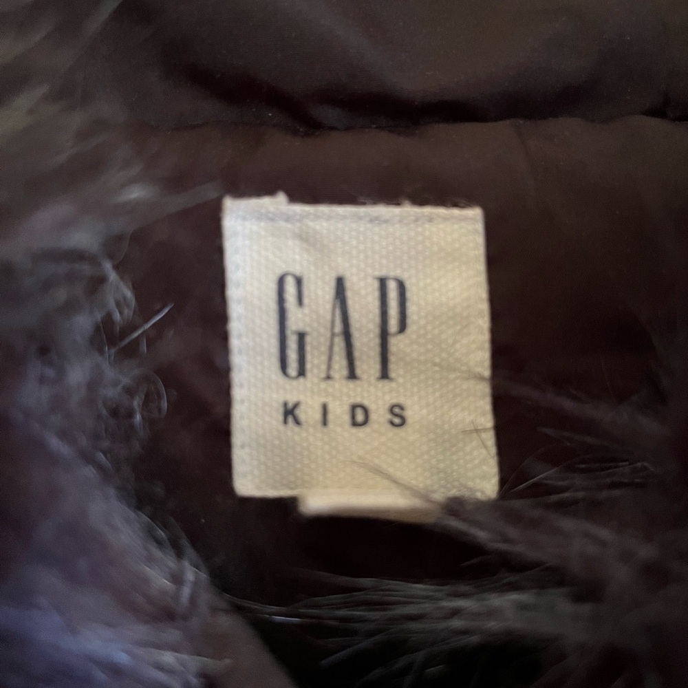 Gap Blue Faux Fur kids Vest w/hood fully lined w/pockets Size Medium - Picture 7 of 10